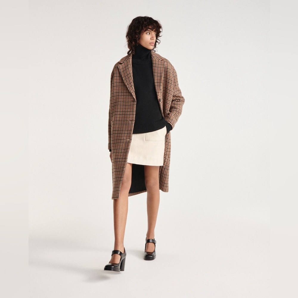 The Kooples Double-faced check wool coat NWOT / Size 36